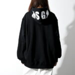 【P5倍&MAX2000円クーポン】MSGM エムエスジーエム BACK HOOD ロゴ パーカー スウェット トレーナー レディース BLACK ブラック CREAM クリーム コットン 2000MDM5352 トップス 【オススメ商品】