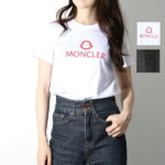 【P5倍&MAX2000円クーポン】MONCLER モンクレール Tシャツ トップス ピュアコットン 8C00006809CR ロゴ トップス ロゴT カジュアル BLACK ブラック WHITE ホワイト レディース 人気 プレゼント ギフト オススメ