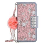 【処分特価】 iPhone SE3 / SE2 / 7 / 8 対応 手帳型 ケース カバー フラワー パール 上品 カード収納 華やか 素敵 かわいい カワイイ 可愛い バッグ型 ピンク シルバー